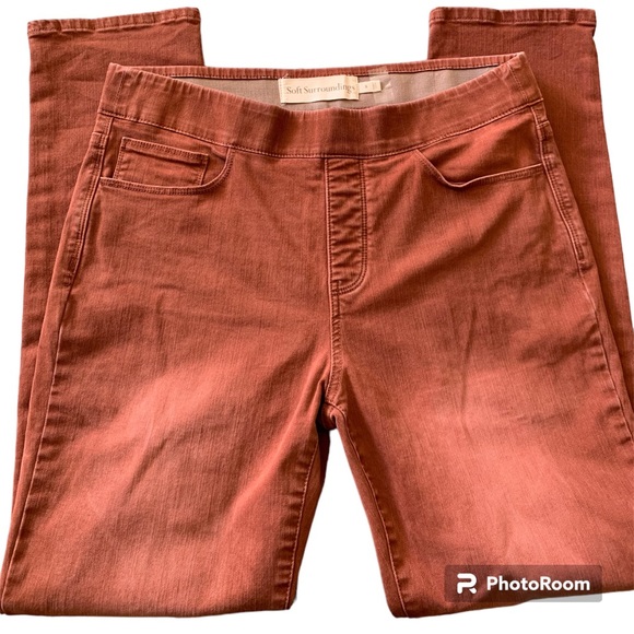 Soft Surroundings Womens Medium Rust Denim Elastic Waist pull On - Picture 3 of 7